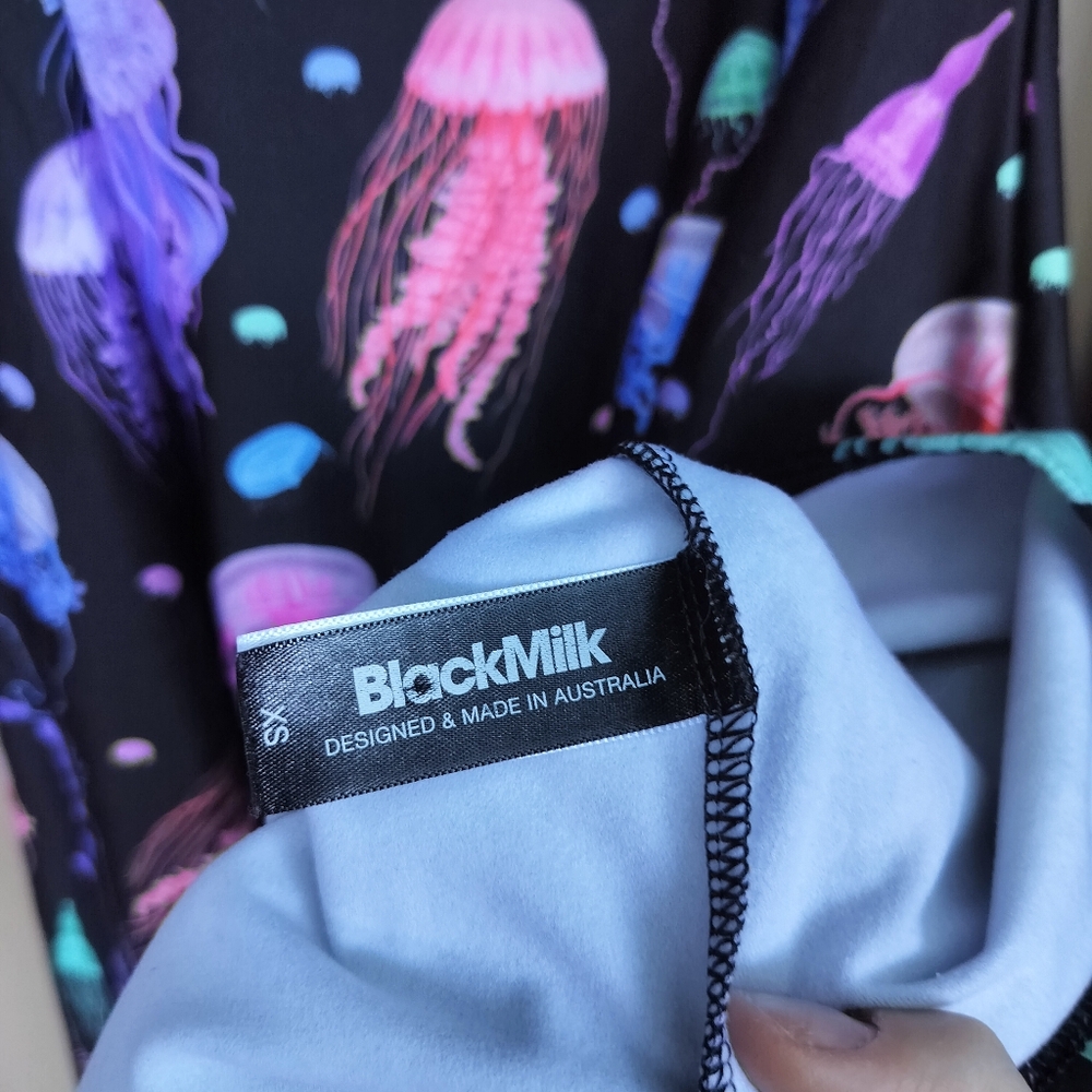 BlackMilk Long Sleeved Fit and Flare High Neck Jellyfish Mini Dress - Picture 5 of 7